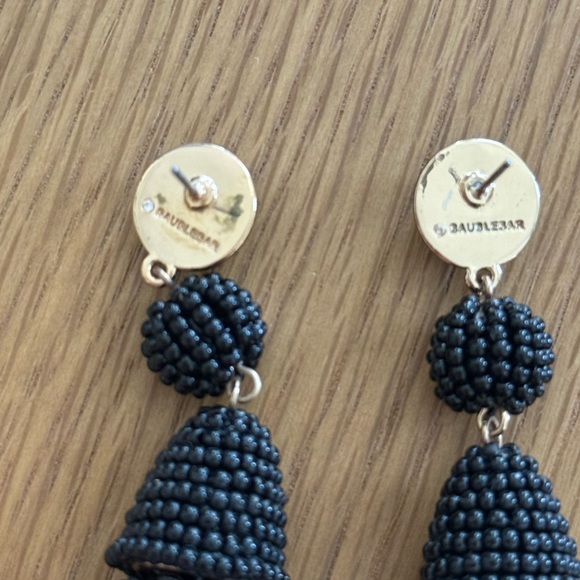 BaubleBar Elegant Black Beaded Tassel Earrings - Picture 5 of 5